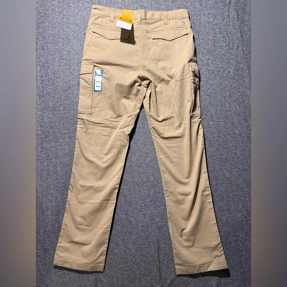 Carhartt Rugged Flex Canvas Cargo Work Pants Mens 38x36 brown Relaxed BN3574-M - Picture 3 of 13